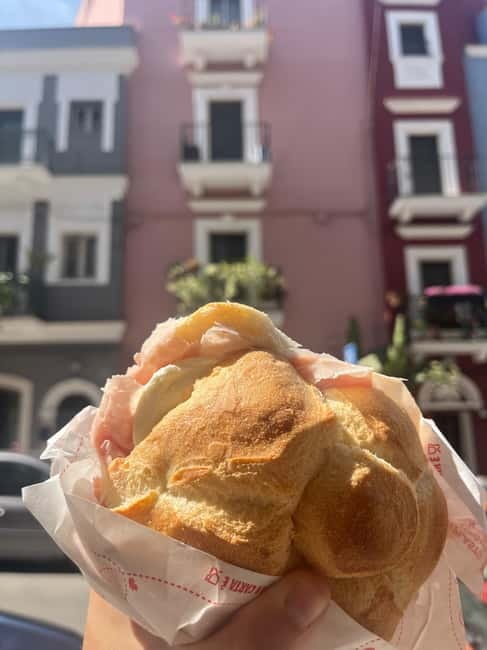 Bari Sunset and Tapas: Street Food Tour with Local Guide - The octopus sandwich, simple and local