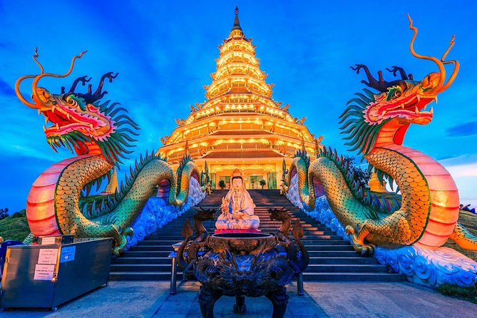 Chiang Rai Food & Night Market Walking Tour with Local Host - Chiang Rai Clock Tower after sunset