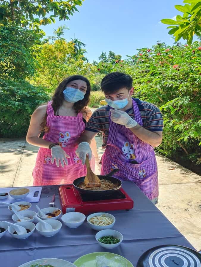 Dinner from cooking class & enjoy local night market - Eating the meal you prepared
