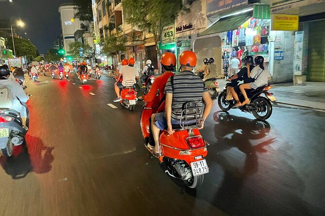 Female Riders Vespa Night Street Food + Train Street food 4 Hours - Ba Dinh Square and a slower view of Hanoi