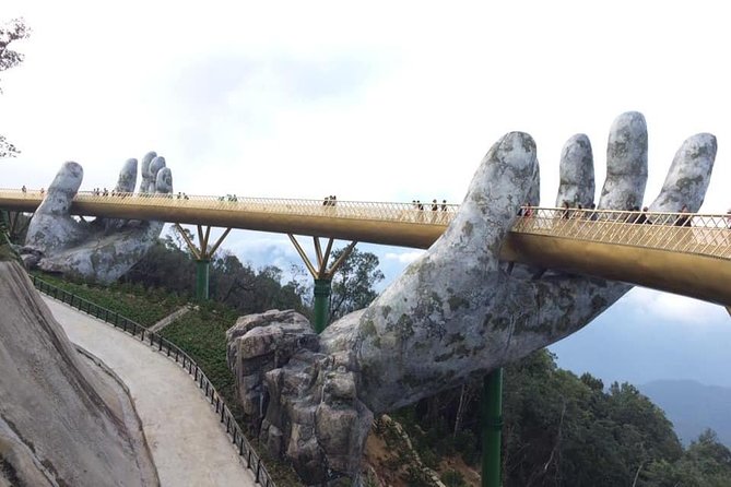 Golden Bridge-Marble Mountain-Hoi An City -Boat Ride-Night Market - French Village and Fantasy Park