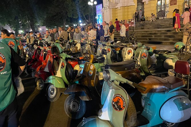 Hanoi Vespa After Dark Street Food Tour -Hidden Gem-Train Street - Ba Dinh and the city’s lakeside side