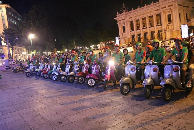 Hanoi Vespa After Dark Street Food Tour -Hidden Gem-Train Street - French Quarter views at the Opera House
