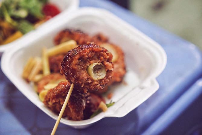 Saigon's Hidden Flavors - Private Street Food Walk with Local Students - Grilled pork and rice noodles after a short walk