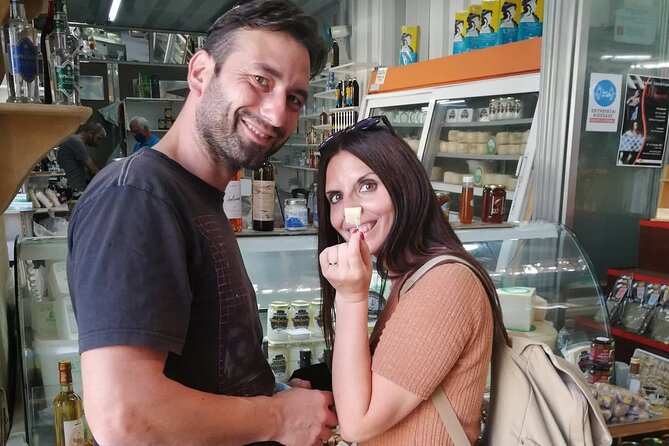 The Delicious Chania Street Food Tour - Tasting cheese and raki at the Municipal Market