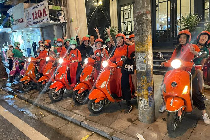 Vespa Female Ao Dai riders Night Street Food + See Train Street - Train Street as the evening’s final major sight